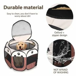 Unbranded Portable Pliant Pet Tent Dog House Cage Dog Tent Playpen Kennel Easy Operation Octogon Fence A -nourriture pour chien boutique 751325670 max
