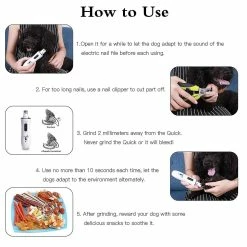 Luluzhu Pet Nail File Grinders Ultra Quiet Electric Dog Nail Filer Avec 2 Vitesses De Broyage Rapide Charge USB Rapide Pour Chiens Chats -nourriture pour chien boutique 751441692 max