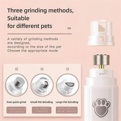 Huasi Pet Dog Cat Électrique Led Nail Grinder Grooming Trimmer Grinding Clipper Pedicure Tool Usb Charging -nourriture pour chien boutique 754885400 max