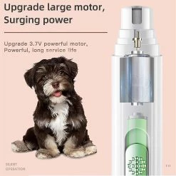 Huasi Pet Dog Cat Électrique Led Nail Grinder Grooming Trimmer Grinding Clipper Pedicure Tool Usb Charging -nourriture pour chien boutique 754885715 max