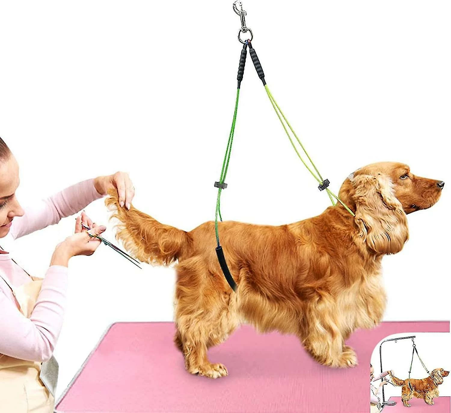Yoxier Pet Grooming Table Corde Pet Grooming Leash Neck And Hock Holder Dog Grooming Buckle Jaune + Vert 2 Yoxier Pet Grooming Table Corde Pet Grooming Leash Neck And Hock Holder Dog Grooming Buckle Jaune + Vert – Image 2