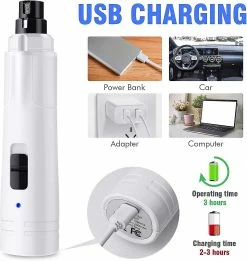 Unbranded Casfuy Dog Nail Grinder Avec Lumière LED - Amélioré 2 Vitesses électrique Puissant Sans Douleur Pattes Toilettage Lissage Pour Petit Moyen Grand -nourriture pour chien boutique 759516797 max