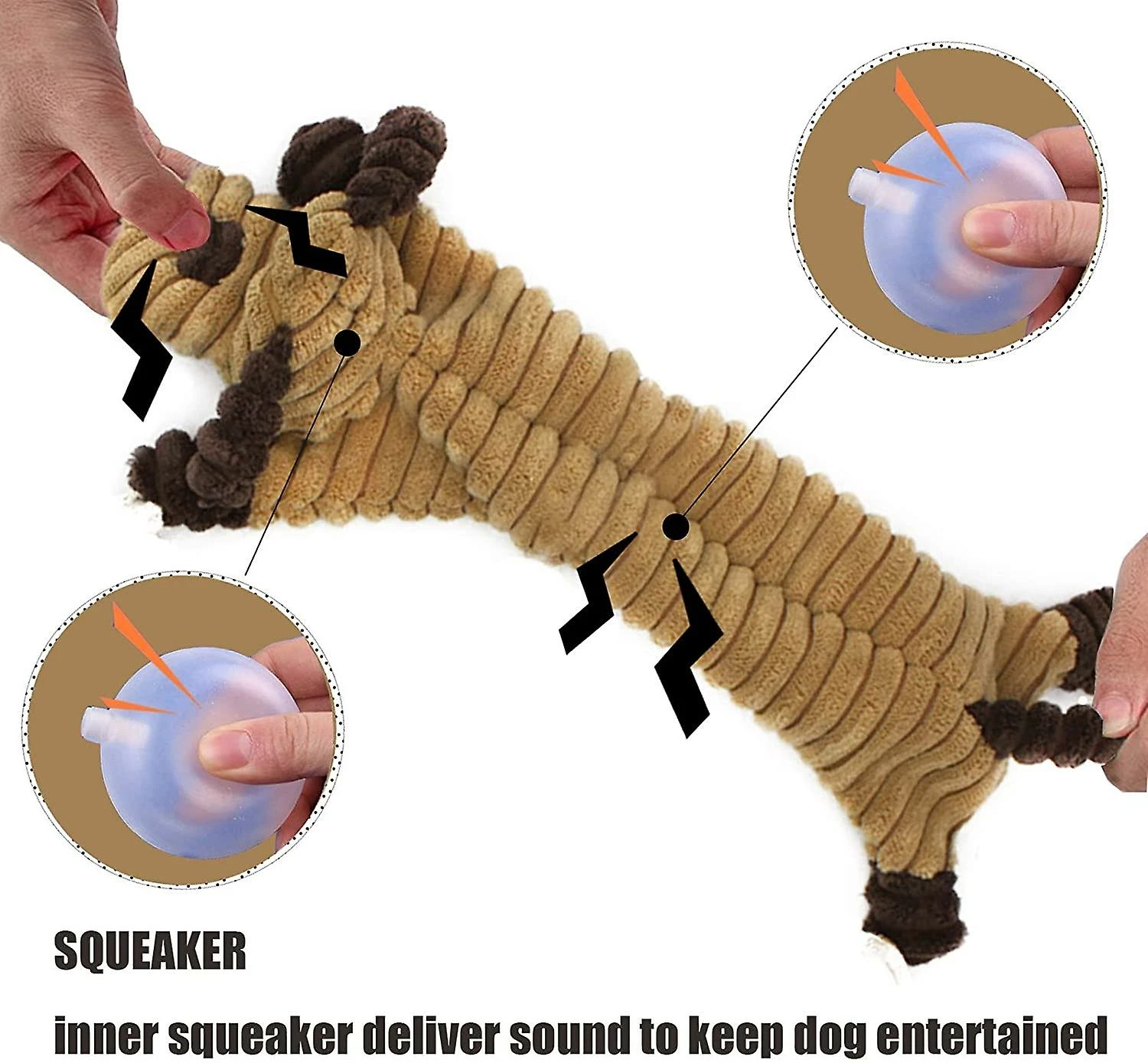 Clover Jouets Pour Chiens Grinçants Indestructibles Pour Grands Chiens, Tough Soft Dog Toys Bundle Pour 8 Semaines Mâcher Des Chiots Et Des Petits Chiens, Jouets En Peluche Interactifs Durables - Var 3 Clover Jouets Pour Chiens Grinçants Indestructibles Pour Grands Chiens, Tough Soft Dog Toys Bundle Pour 8 Semaines Mâcher Des Chiots Et Des Petits Chiens, Jouets En Peluche Interactifs Durables - Var – Image 3