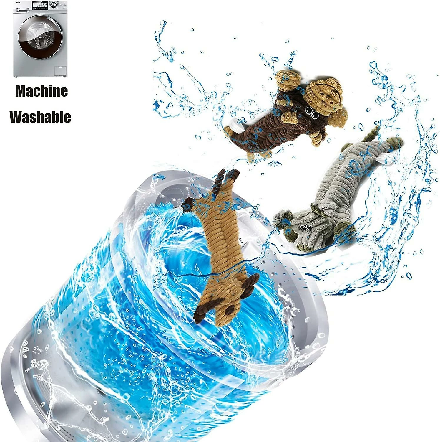 Clover Jouets Pour Chiens Grinçants Indestructibles Pour Grands Chiens, Tough Soft Dog Toys Bundle Pour 8 Semaines Mâcher Des Chiots Et Des Petits Chiens, Jouets En Peluche Interactifs Durables - Var 5 Clover Jouets Pour Chiens Grinçants Indestructibles Pour Grands Chiens, Tough Soft Dog Toys Bundle Pour 8 Semaines Mâcher Des Chiots Et Des Petits Chiens, Jouets En Peluche Interactifs Durables - Var – Image 5