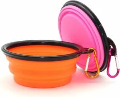Unbranded Pieces Portable Dog Bowl Plipsible Dog Bowl, Travel Dog Bowls And Cat Bowls (350ml, Orange Et Rose) -nourriture pour chien boutique 761694855 max