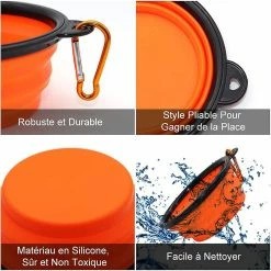 Unbranded Pieces Portable Dog Bowl Plipsible Dog Bowl, Travel Dog Bowls And Cat Bowls (350ml, Orange Et Rose) -nourriture pour chien boutique 761694875 max