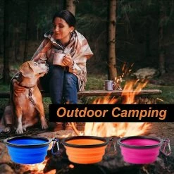 LetsGO Pieces Travel Dog Bowl, Folding Dog Bowl, Dog And Cat Travel Bowls, Avec Mousqueton De Voyage Pour La Nourriture Pour Animaux De Compagnie Et L’alimentation En Eau (bleu + Orange + Violet) -nourriture pour chien boutique 763852803 max