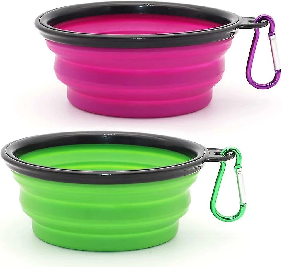 LetsGO 2 Pièces Portable Dog Bowl Plipsible Dog Bowl, Travel Dog Bowls Et Cat Bowls (350ml, Violet Et Vert) 1 LetsGO 2 Pièces Portable Dog Bowl Plipsible Dog Bowl, Travel Dog Bowls Et Cat Bowls (350ml, Violet Et Vert)