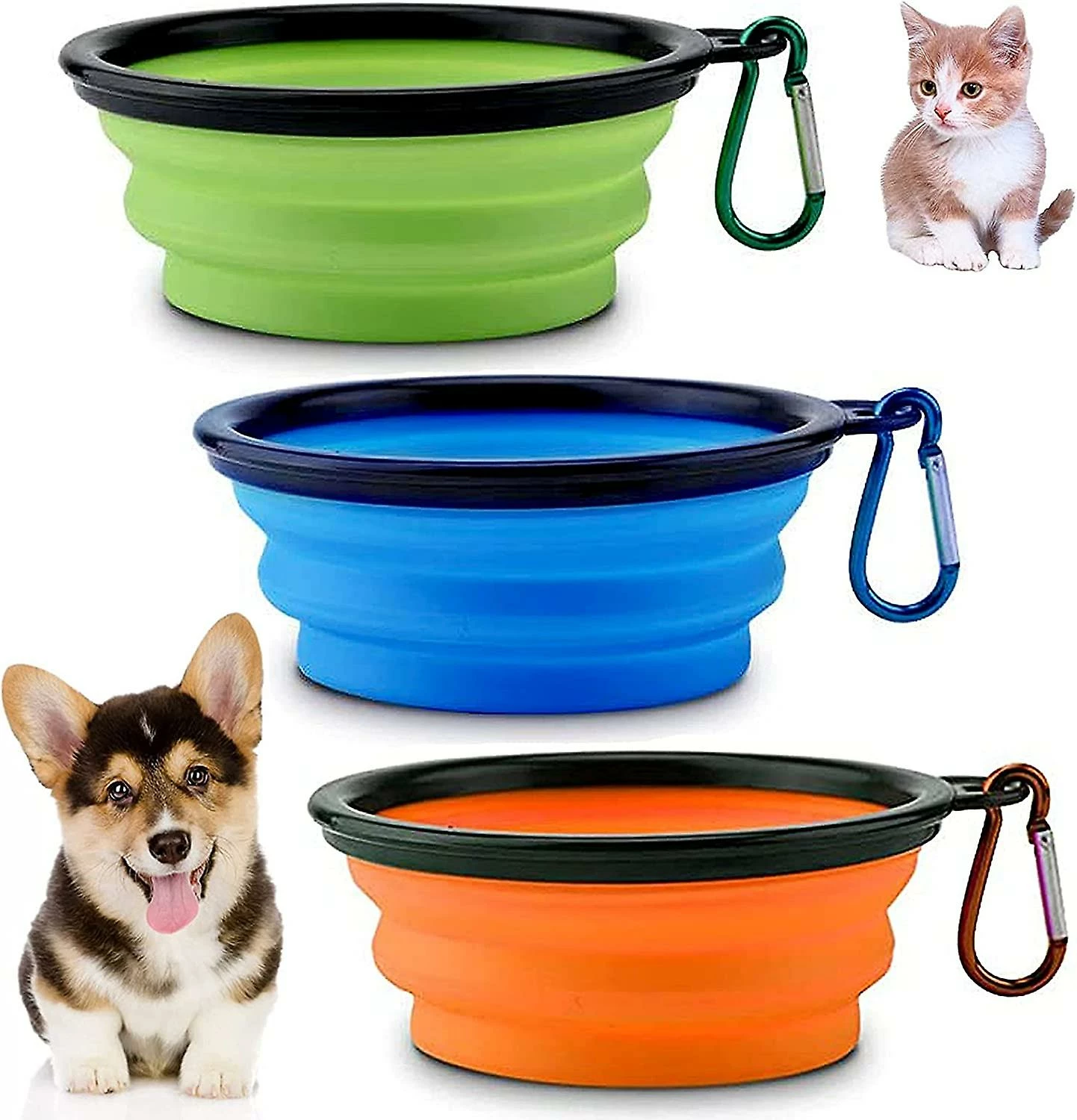 LetsGO Bol Pour Chien Avec Mousqueton 3 Pièces Bol De Voyage En Silicone Portable Pliable Bol Pour Chien Pliable Dog Bowl étanche Bol Pour Chien Pour Promenades Itinérantes Camping Chenil 1 LetsGO Bol Pour Chien Avec Mousqueton 3 Pièces Bol De Voyage En Silicone Portable Pliable Bol Pour Chien Pliable Dog Bowl étanche Bol Pour Chien Pour Promenades Itinérantes Camping Chenil