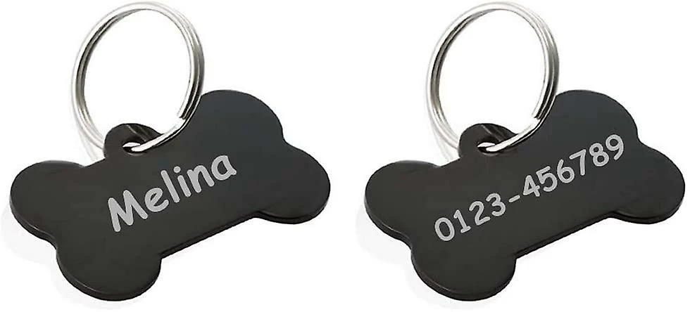 LetsGO Dog And Cat Id Tag Personnalisé Gravure Recto-verso Acier Inoxydable En Forme D’os Prénom Pet Tag Adresse Tel(black) 1 LetsGO Dog And Cat Id Tag Personnalisé Gravure Recto-verso Acier Inoxydable En Forme D’os Prénom Pet Tag Adresse Tel(black)