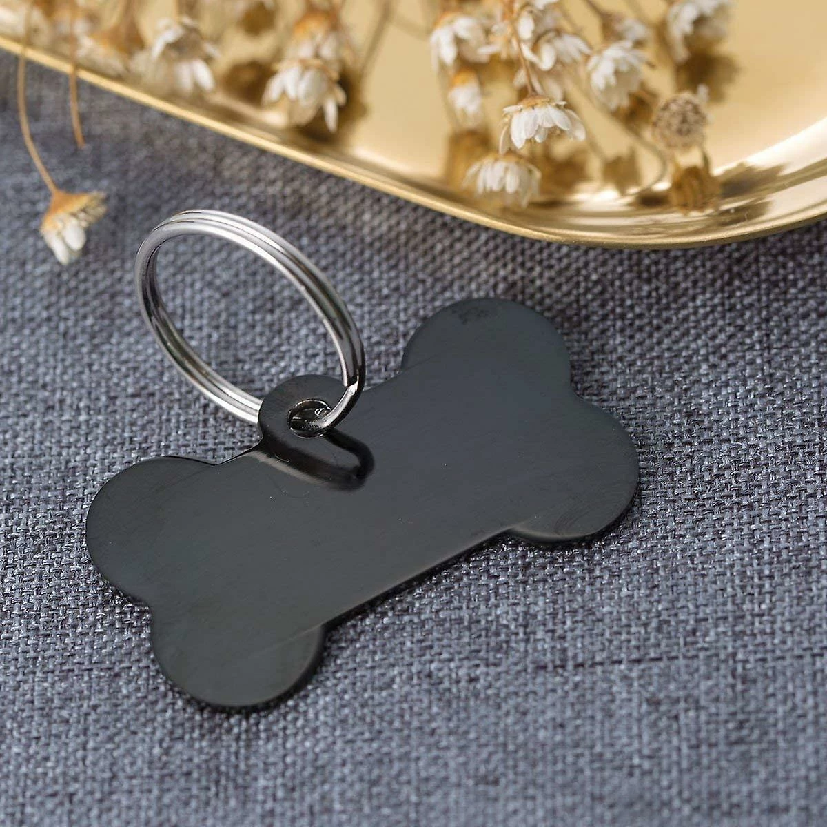 LetsGO Dog And Cat Id Tag Personnalisé Gravure Recto-verso Acier Inoxydable En Forme D’os Prénom Pet Tag Adresse Tel(black) 2 LetsGO Dog And Cat Id Tag Personnalisé Gravure Recto-verso Acier Inoxydable En Forme D’os Prénom Pet Tag Adresse Tel(black) – Image 2