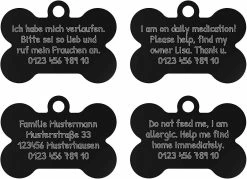 LetsGO Dog And Cat Id Tag Personnalisé Gravure Recto-verso Acier Inoxydable En Forme D’os Prénom Pet Tag Adresse Tel(black) 8 LetsGO Dog And Cat Id Tag Personnalisé Gravure Recto-verso Acier Inoxydable En Forme D’os Prénom Pet Tag Adresse Tel(black) -nourriture pour chien boutique 763858295 max