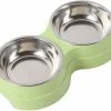 LetsGO Bol Pour Chat En Acier Inoxydable 2 En 1 Anti Glutton Cats Dog Bowl, Bol Interactif Antidérapant Pour Animaux De Compagnie