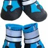 LetsGO Bottes Pour Chiens, 4 Pièces Protective Dog Boot Dog Shoes Breathable Anti-slip Liner (l, Lake Blue)
