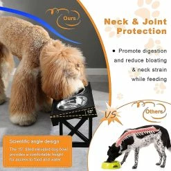 Unbranded Bols Pour Chiens Surélevés, Moyens Et S, 15 Bols Inclinés Adjable Raised Dog Bowl D Avec 1 Slow Er Dog Bowl 2 Less Steel Dog Bo -nourriture pour chien boutique 767209463 max