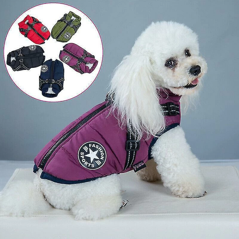 Unbranded Automne Hiver Pet Vest Pet Puppy Dog Cat Warm Padded Coat Harnais Zip Jacket Taille Xl Couleur Violet 2 Unbranded Automne Hiver Pet Vest Pet Puppy Dog Cat Warm Padded Coat Harnais Zip Jacket Taille Xl Couleur Violet – Image 2