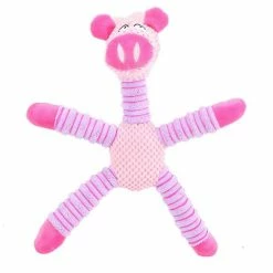 Unbranded Dog Chew Toy Squeaky Dog Toys Tooth Ing Resistant Pet Training Toys Corn Peluche Toy Pink Pig