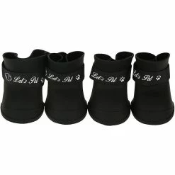 Unbranded 4pcs Dog Shoes Bottes En Silicone Imperméable à L’eau Antidérapante Chaussures De Pluie De Protection Pour Petit Chien De Compagnie (l / Noir) -nourriture pour chien boutique 776364433 max