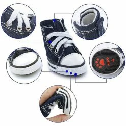 Unbranded Puppy Pet Dog Antidérapant Toile Outdoor Sports Chaussures Baskets Bottes Chaussures De Sport, Semelle En Caoutchouc + Tissu De Coton Doux Intérieur(4) -nourriture pour chien boutique 776364612 max