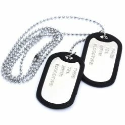 Unbranded Collier Chaîne Pendentif 2 Plaque Identité Dog Tag Alloy Hommes