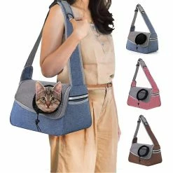 Unbranded Sysy Dog Cat One Shoulder Crossbody Pet Bag Breathable Mesh Travel Portable Cat Bag Coffee -nourriture pour chien boutique 778874937 max