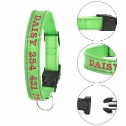 Unbranded Sysy Personalized Dog Collar, Custom Embroidered Pet Name And Phone Number, Quick Release D-ring Gra -nourriture pour chien boutique 778877594 max