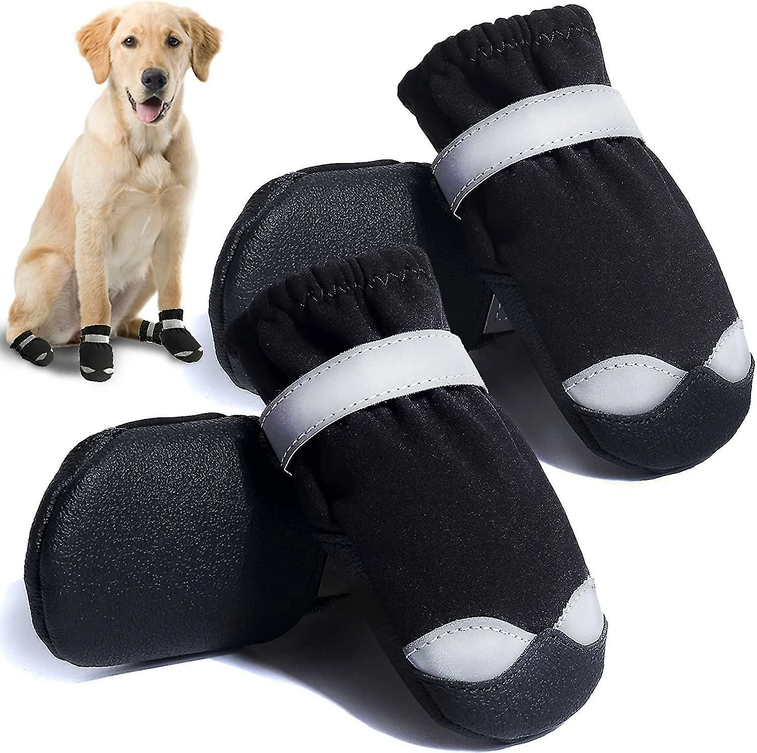 Unbranded Dog Shoes For Hot Pavement Dog Boots For Medium Large Dogs Waterproof Dog Booties With Anti-ip Sole Paw Protectors 4pcs 1 Unbranded Dog Shoes For Hot Pavement Dog Boots For Medium Large Dogs Waterproof Dog Booties With Anti-ip Sole Paw Protectors 4pcs