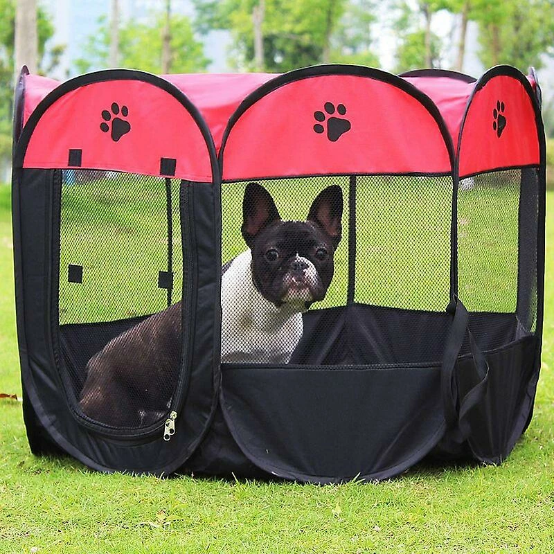 Unbranded Foldable Pet Tent 8 Sections Mesh Puppy Playpen For Dog Cat Rabbit (red, 73 X 73 X 43cm) 2 Unbranded Foldable Pet Tent 8 Sections Mesh Puppy Playpen For Dog Cat Rabbit (red, 73 X 73 X 43cm) – Image 2