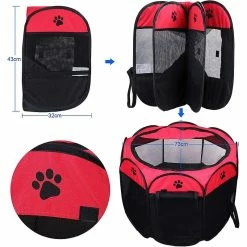 Unbranded Foldable Pet Tent 8 Sections Mesh Puppy Playpen For Dog Cat Rabbit (red, 73 X 73 X 43cm) 8 Unbranded Foldable Pet Tent 8 Sections Mesh Puppy Playpen For Dog Cat Rabbit (red, 73 X 73 X 43cm) -nourriture pour chien boutique 780423753 max