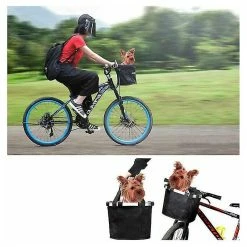 Unbranded Bicycle Basket, Removable Bicycle Handle Basket For Pets, Cat, Dog - (32 23 26cm) Beige -nourriture pour chien boutique 780443106 max