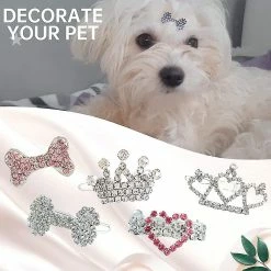 Unbranded 5pcs Puppy Crystal Strass Hair Clip Coiffure Hair Accessoires Dog Headwear Pet Grooming Pro -nourriture pour chien boutique 782125205 max