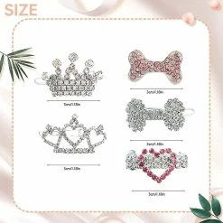 Unbranded 5pcs Puppy Crystal Strass Hair Clip Coiffure Hair Accessoires Dog Headwear Pet Grooming Pro -nourriture pour chien boutique 782125499 max