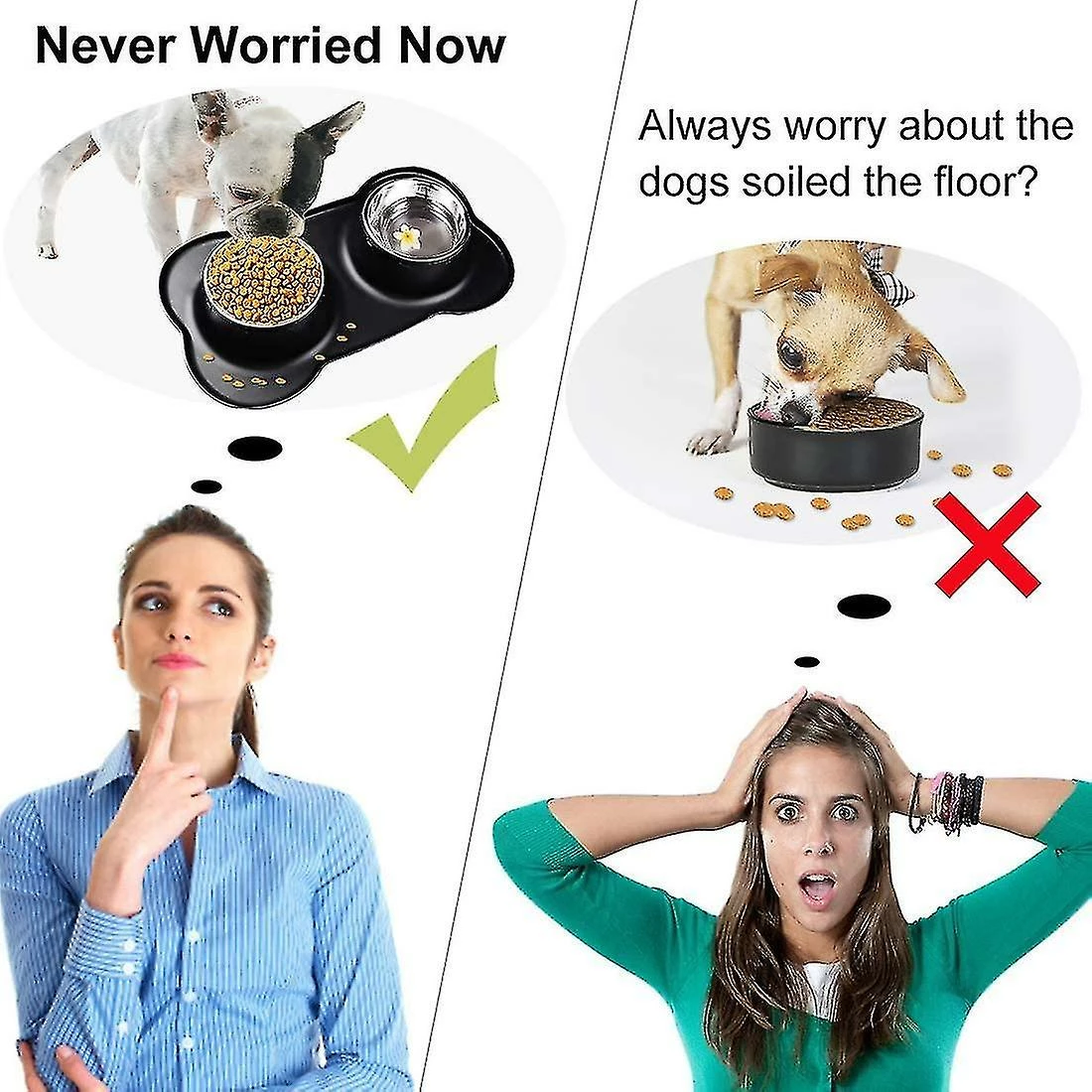 Unbranded Double Dog Bowls Medium 700ml / Bol Antidérapant, Avec Tapis De Plateau En Silicone - Acier Inoxydable Pour Animaux De Compagnie Et Alimentation Alimentaire Anti-débordement, Pour Animaux De Compagnie Moyens, Ajouter Un Animal De Compagnie 2 Unbranded Double Dog Bowls Medium 700ml / Bol Antidérapant, Avec Tapis De Plateau En Silicone - Acier Inoxydable Pour Animaux De Compagnie Et Alimentation Alimentaire Anti-débordement, Pour Animaux De Compagnie Moyens, Ajouter Un Animal De Compagnie – Image 2