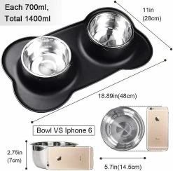 Unbranded Double Dog Bowls Medium 700ml / Bol Antidérapant, Avec Tapis De Plateau En Silicone - Acier Inoxydable Pour Animaux De Compagnie Et Alimentation Alimentaire Anti-débordement, Pour Animaux De Compagnie Moyens, Ajouter Un Animal De Compagnie 7 Unbranded Double Dog Bowls Medium 700ml / Bol Antidérapant, Avec Tapis De Plateau En Silicone - Acier Inoxydable Pour Animaux De Compagnie Et Alimentation Alimentaire Anti-débordement, Pour Animaux De Compagnie Moyens, Ajouter Un Animal De Compagnie -nourriture pour chien boutique 788807269 max