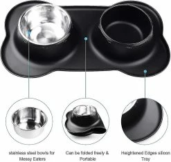 Unbranded Double Dog Bowls Medium 700ml / Bol Antidérapant, Avec Tapis De Plateau En Silicone - Acier Inoxydable Pour Animaux De Compagnie Et Alimentation Alimentaire Anti-débordement, Pour Animaux De Compagnie Moyens, Ajouter Un Animal De Compagnie 8 Unbranded Double Dog Bowls Medium 700ml / Bol Antidérapant, Avec Tapis De Plateau En Silicone - Acier Inoxydable Pour Animaux De Compagnie Et Alimentation Alimentaire Anti-débordement, Pour Animaux De Compagnie Moyens, Ajouter Un Animal De Compagnie -nourriture pour chien boutique 788807314 max