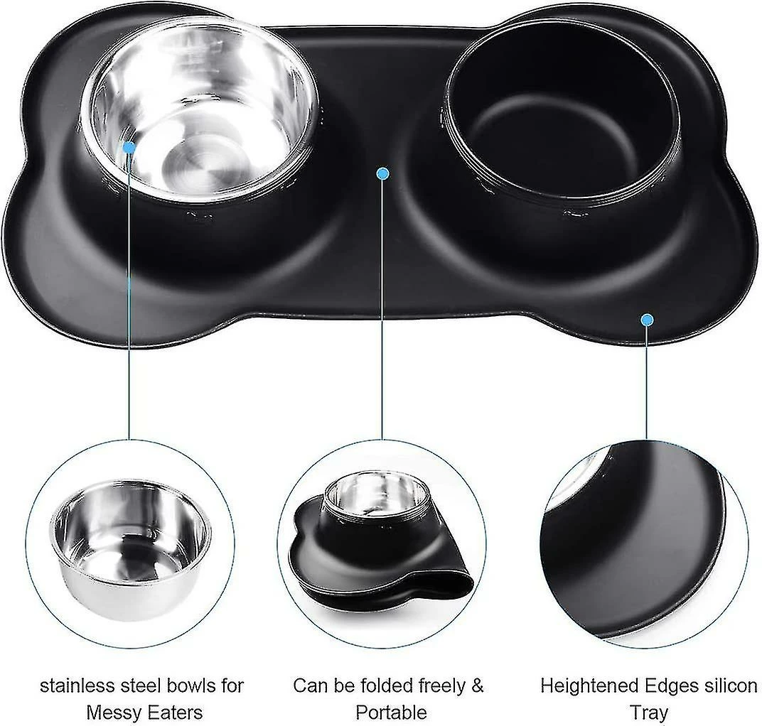 Unbranded Double Dog Bowls Medium 700ml / Bol Antidérapant, Avec Tapis De Plateau En Silicone - Acier Inoxydable Pour Animaux De Compagnie Et Alimentation Alimentaire Anti-débordement, Pour Animaux De Compagnie Moyens, Ajouter Un Animal De Compagnie 4 Unbranded Double Dog Bowls Medium 700ml / Bol Antidérapant, Avec Tapis De Plateau En Silicone - Acier Inoxydable Pour Animaux De Compagnie Et Alimentation Alimentaire Anti-débordement, Pour Animaux De Compagnie Moyens, Ajouter Un Animal De Compagnie – Image 4