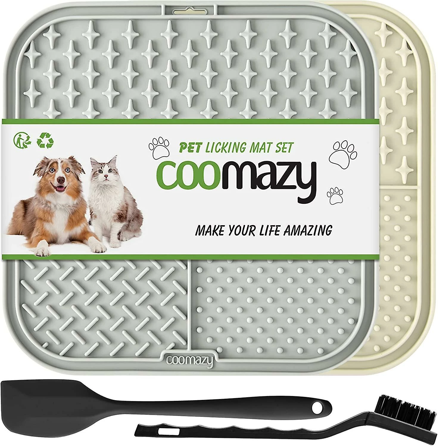 Unbranded Licky Mats For Dogs 2 Pcs Dog Slow Feeding Lick Mats With Suction Cup Boredom And Anxiety Reducer Lick Mats For Dogs(with 1 Spatula + 1 Brush For Easier Cleaning) 1 Unbranded Licky Mats For Dogs 2 Pcs Dog Slow Feeding Lick Mats With Suction Cup Boredom And Anxiety Reducer Lick Mats For Dogs(with 1 Spatula + 1 Brush For Easier Cleaning)