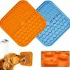 Unbranded 2pcs 15cm Dog Lick Mat With 48 Suction Treat Dispensing Mat Feeder Lick Mat Food Mat Washing Distraction Mat Dog Feeding Mat Bathing Grooming Training Pad For Peanut Butter