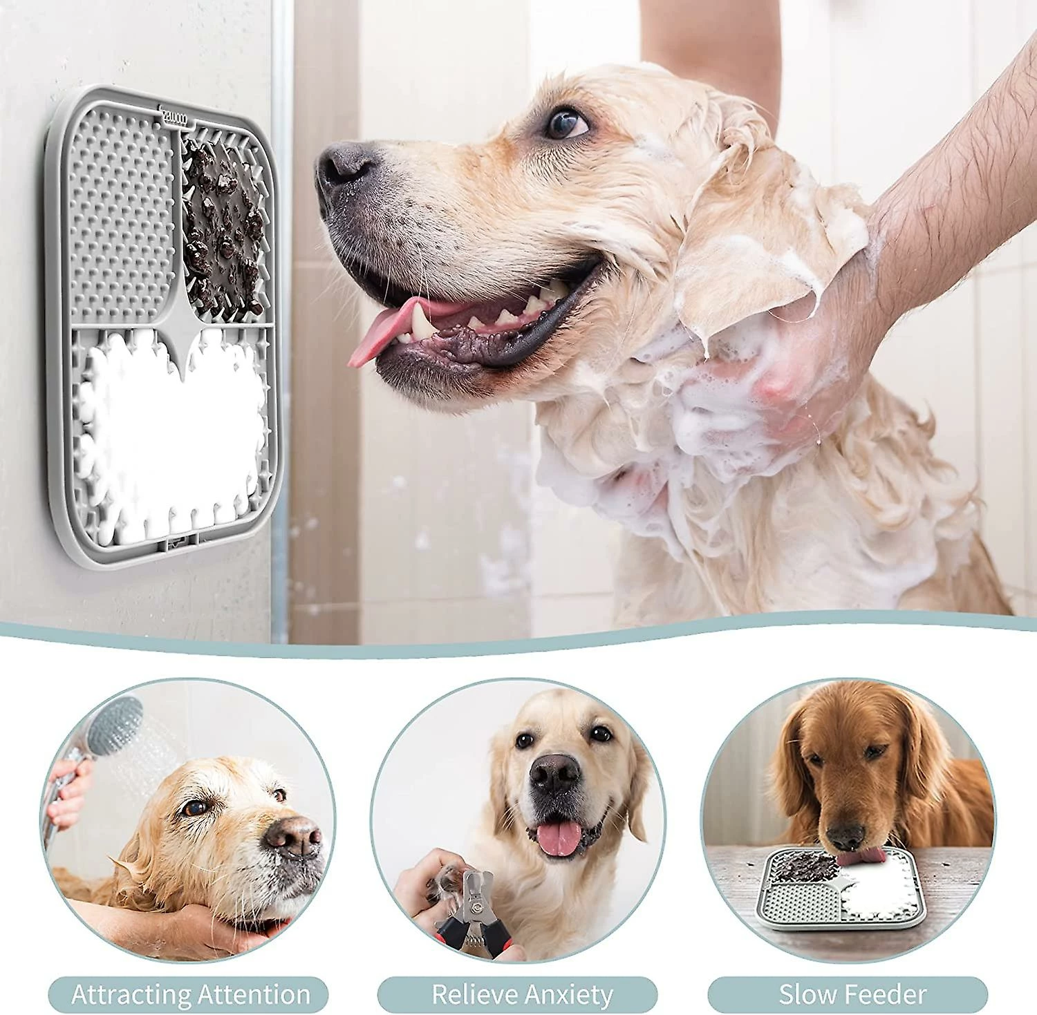 Unbranded Licky Mats For Dogs 2 Pcs Dog Slow Feeding Lick Mats With Suction Cup Boredom And Anxiety Reducer Lick Mats For Dogs(with 1 Spatula + 1 Brush For Easier Cleaning) 4 Unbranded Licky Mats For Dogs 2 Pcs Dog Slow Feeding Lick Mats With Suction Cup Boredom And Anxiety Reducer Lick Mats For Dogs(with 1 Spatula + 1 Brush For Easier Cleaning) – Image 4