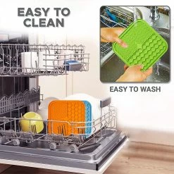 Unbranded 2pcs 15cm Dog Lick Mat With 48 Suction Treat Dispensing Mat Feeder Lick Mat Food Mat Washing Distraction Mat Dog Feeding Mat Bathing Grooming Training Pad For Peanut Butter -nourriture pour chien boutique 790505308 max