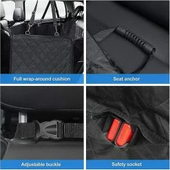 Unbranded Dog Seat Cover, Non-slip And Waterproof, Dog Car Protector With Mesh Window Safety Belts Scratchproof Back Seat Cover, For Car Suvs 137cm147cm -nourriture pour chien boutique 791384216 max