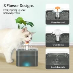 Unbranded Fontaine Pour Animaux De Compagnie Fontaine D’eau Pour Chat Low-noise Ajuster Flower Led Dog Dispenser -nourriture pour chien boutique 792058850 max