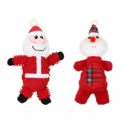 Unbranded Jouets Dog Squeak Stuffed Santa Puppy Noël Chew Toy Pour Petits à Grands Chiens
