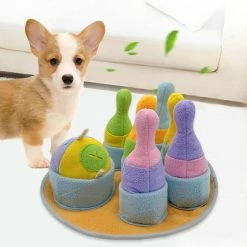 Unbranded Dog Snuffle Toy Dispensing Bowling Pour Chiens Jouet à Mâcher Interactif En Peluche -nourriture pour chien boutique 792060222 max