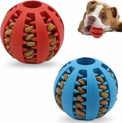 Unbranded Non-toxic Bite-resistant Natural Elastic Rubber Ball 2 Pack ,small And Medium Interactive Dog Toys ,pet Food Treatment Feederschewing [free Shipping]