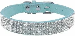 Unbranded Strass Dog Collar, Mignon Dazzling Sparkling Soft Suede Leather Dog Cat Strass Collar Crystal Diamond Pet Dog Puppy Collar (xs, Noir) -nourriture pour chien boutique 795314495 max 1