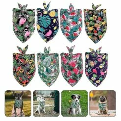 Redmiter 8pcs Chien Pet Summer Bandana Tropic Pattern Dog Bandana Triangle Dog Bib Foulard -nourriture pour chien boutique 799508605 max
