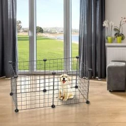 Gegong 6pcs Black Pet Fences Cage Iron Wire Net Diy Free Combinaison Dog House Rabbit Sleeping Room 7 Gegong 6pcs Black Pet Fences Cage Iron Wire Net Diy Free Combinaison Dog House Rabbit Sleeping Room -nourriture pour chien boutique 799616434 max