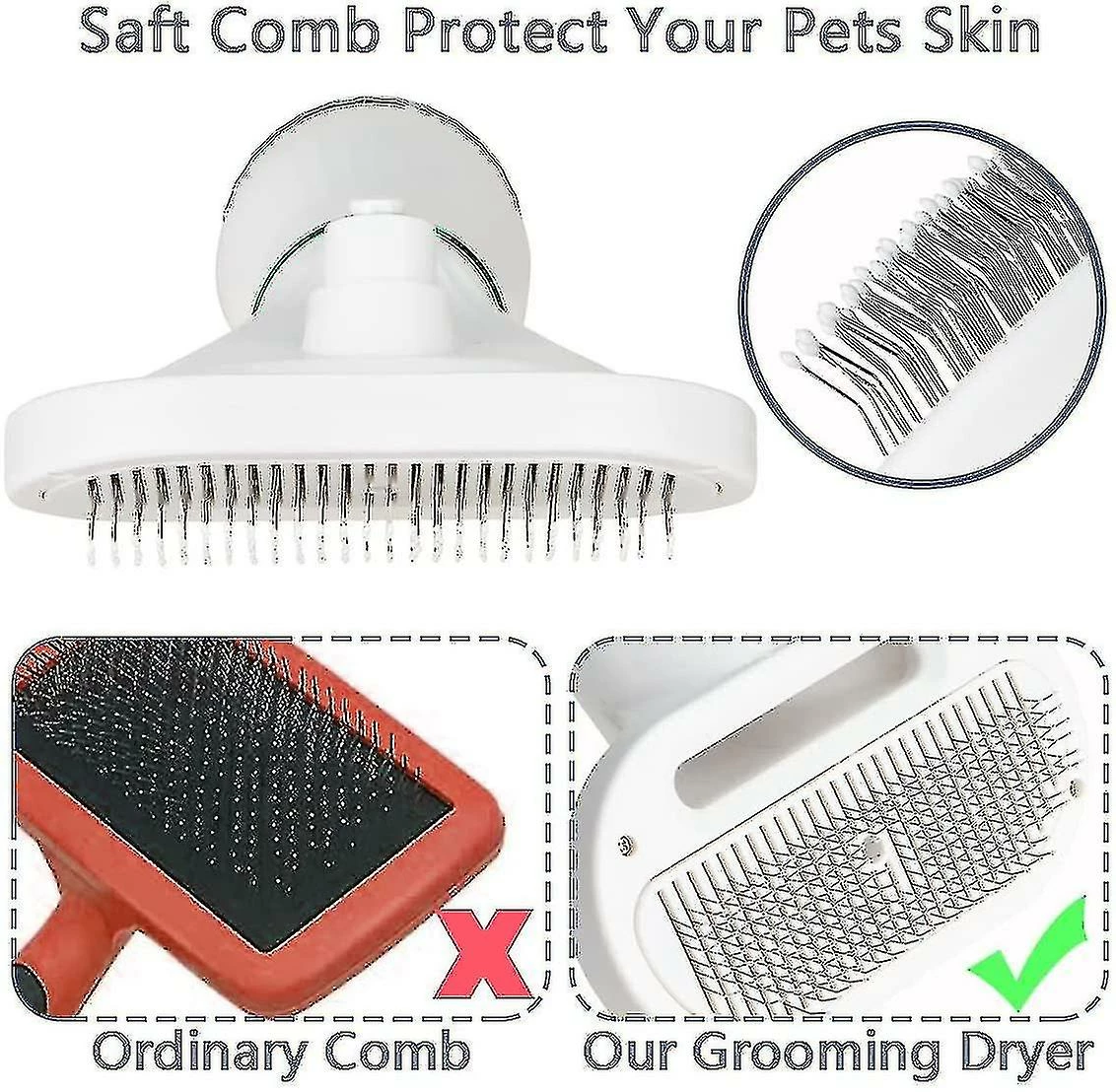 Unbranded Pet Dog Hair Dryer Comb, Upgraded 2-in-1 Pet Grooming Hair Dryer With Slicker Brush1 Piecewhite,11 4 Unbranded Pet Dog Hair Dryer Comb, Upgraded 2-in-1 Pet Grooming Hair Dryer With Slicker Brush1 Piecewhite,11 – Image 4