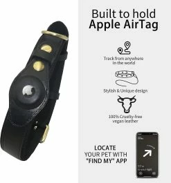 Unbranded Dog Collar Compatible With Air Tag,adjustable Natural Cowhide Leather Dog Collar -nourriture pour chien boutique 810555777 max